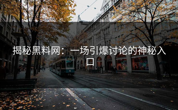 揭秘黑料网：一场引爆讨论的神秘入口