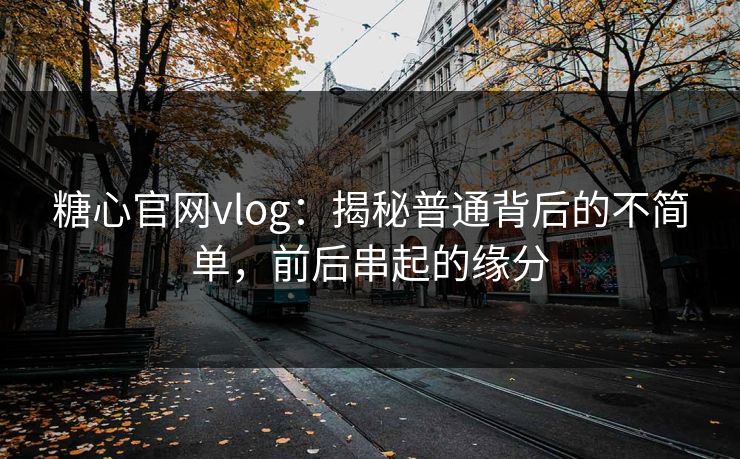 糖心官网vlog：揭秘普通背后的不简单，前后串起的缘分