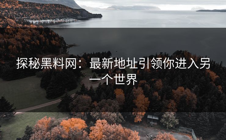 探秘黑料网：最新地址引领你进入另一个世界