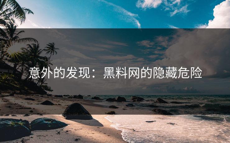 意外的发现：黑料网的隐藏危险