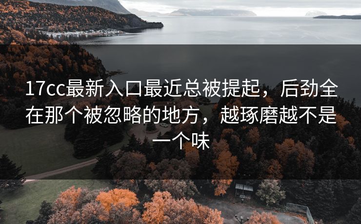 <strong>17C</strong>c最新入口最近总被提起，后劲全在那个被忽略的地方，越琢磨越不是一个味